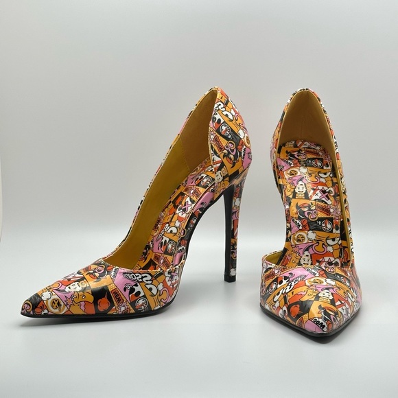 Shoe Republic LA Shoes - Shoe Republic LA women's high heels stilettos size 7.5 orange comic cartoon